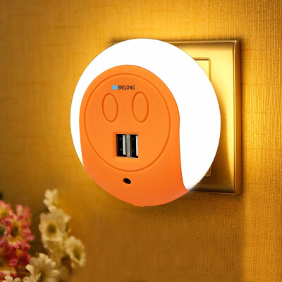 

BRELONG XC - 016 2 USB Ports Charger Light-sensor Night Light Applicable computer mobile phone iPad camera