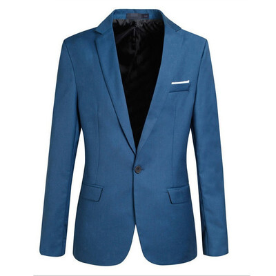 

Men Slim Male Suits Casual Suit Business Forma One Button Long Sleeve Blazer