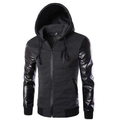 

Zogaa Men's Jacket Spell Leather Fashion Casual