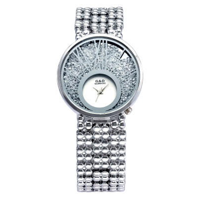 

Quality Women Casual Crystals Clock Diamond Crystal Dial Quartz Wristwatch Bracelet Watches Full Czech Crystals Dress GD201510