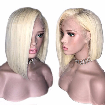 

9A Blonde Color Lace Front Human Hair Wigs Straight Brazilian Virgin Hair Wigs with Baby Hair 130 Density for Women10-18 inches