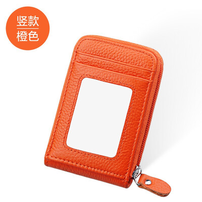 

The first layer of leather rfid credit card card accordion Korean card package card set horizontal&vertical business card package multi-card wallet