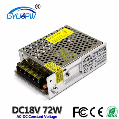 

Adjustable Power Supply DC 18V 4A 72w Single Output Power Adapter Transformer AC100-240v to DC18v Led Driver for Lighting Motor