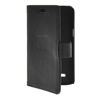 

MOONCASE Slim Leather Flip Wallet Card Pouch with Kickstand Shell Back Case Cover for Samsung Galaxy Core Lite 4G G3586V Black