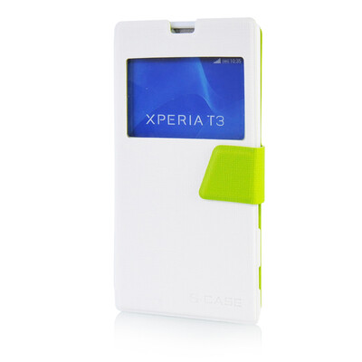 

MOONCASE Ultra Slim Leather Side Flip Pouch Stand Thin Shell Back ЧЕХОЛ ДЛЯ Sony Xperia T3 D51 White