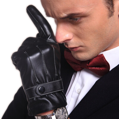 

Perilla touch gloves men&39s leather gloves winter warm wind plus fleece thickened PU gloves men winter riding motorcycle motorcycle gloves are all black