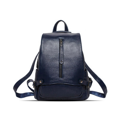 

2018 new European&American fashion anti-theft leather womens backpack simple wild leather travel backpack