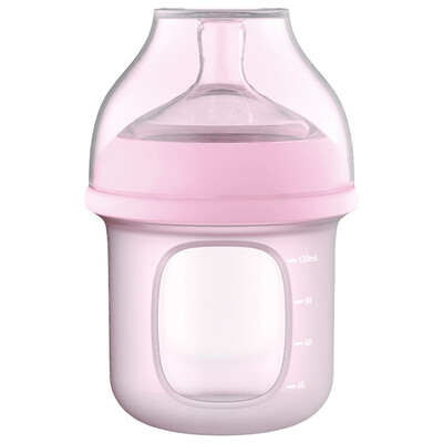 

Gb good child imitation breast milk real wide-caliber silicone bottle 120ml pink
