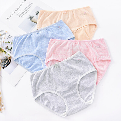 

Ai Lier Aurora underwear female students new color cotton mid-rise girls cotton underwear simple girls briefs large size ladies pants K8106 - 4 strips