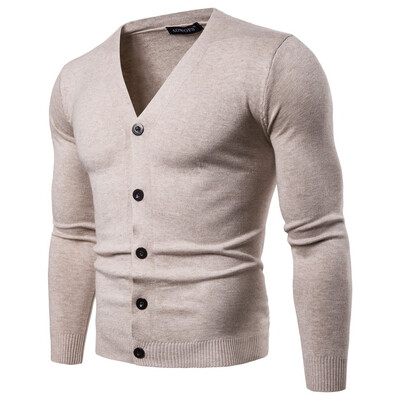 

AOWOFS Explosive Pure Knitwear Slim Long Sleeve V-neck Knit Cardigan YM011