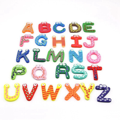 

UpperX 2 Sets Kids Toys Colorful Wooden Refrigerator Magnet Alphabet A-z Letters 26pcs