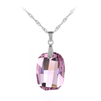 

Aiyaya America and Europen Style Pink Crrystal 10kt Gold Plated Pendant Necklaces