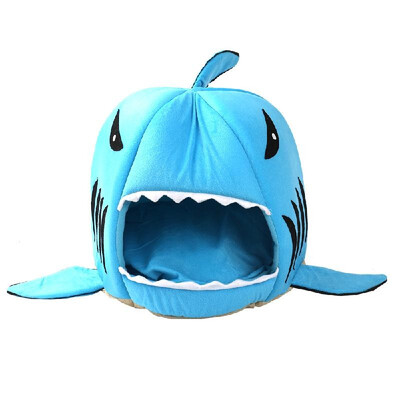 

Shark Shape Dual Purpose Soft Cotton Cats Dogs House And Pad Pet Supplies