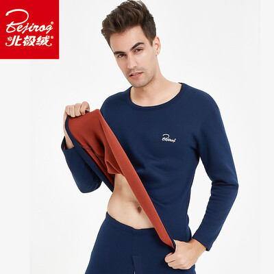 

Arctic velvet thermal underwear men&women cotton gold velvet one set thickening plus velvet thermal underwear youth middle-aged underwear set mens Navy