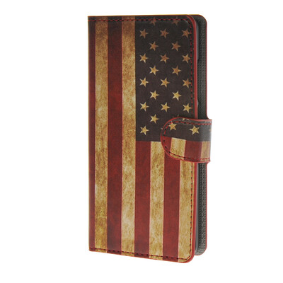 

MOONCASE U. American Flag Leather Wallet Flip Card Slot Stand Pouch Case Cover for Huawei Ascend P8 lite A09