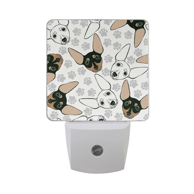 

ALAZA LED Night Light With Smart Dusk To Dawn SensorDog Illustration Plug In Night Light