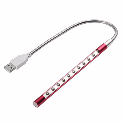 

Hot Sale Mini Flexible USB Led 10 Light Computer reading Lamp Bright Multi Colors for Notebook Laptop Desktop Power Bank