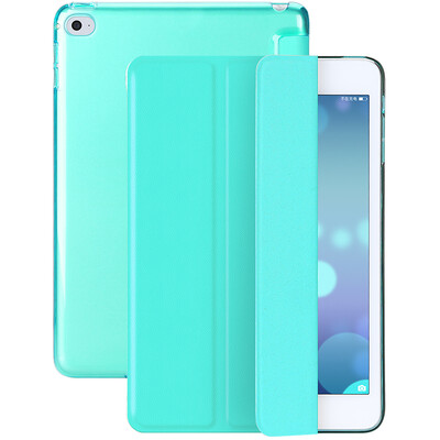 

BIAZE Apple iPad Mini4 case shell light&drop intelligent sleep three fold leather gloves youth series PB09-Tiffany