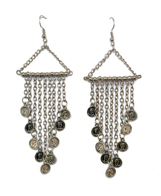 

Idealway Vintage Alloy Coin Chains Tassel Long Hook Drop Earrings Women Jewelry