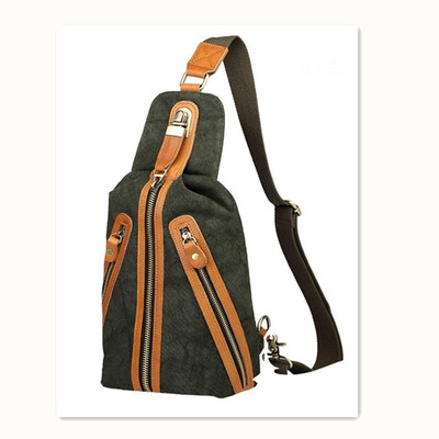 

Casual mens 3 zipper chest bag canvas chest bag 2018 fashion models