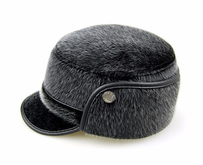 

New Arrival Leather Baseball Cap for Men Winter Wear Hat for Male Earmuffs Hat with Ear Flap Russian Cap New Year Gift B-7221