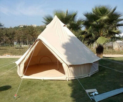 

Waterproof Canvas Bell Tent for Family Camping with Zipped Ground Sheet