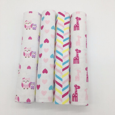 

100 Cotton Baby Blanket 4pcslot Flannel Baby Quilt Receiving Newborn Colorful Cobertor Baby Bedsheet Supersoft Blanket 102x76cm