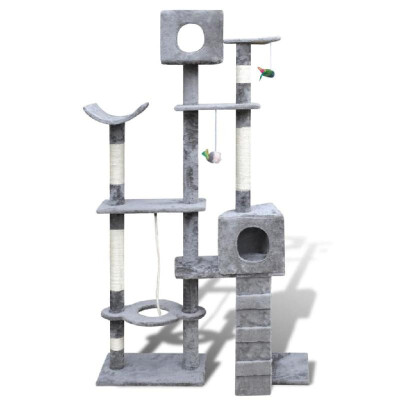 

Cat Tree Cat Scratching Post 175 cm 2 Condos Grey