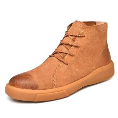 

Mens Boots Higt Cut Shoes For Men Fashion Lace Up Shoes Martin Boots Casual Shoes Black Brown Size 39-46
