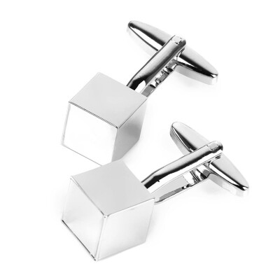 

New Fashion Rhodium Plated Cufflinks Men Jewelry MIRROR CUBE 2PCS