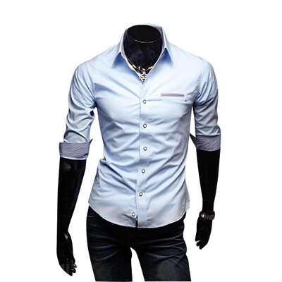

Zogaa New Mens Shirt 7 Sleeve Matching Color