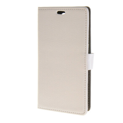 

MOONCASE Litch Skin Leather Card Slot Wallet Bracket Back Case Cover for LG Magna H520F H500F White