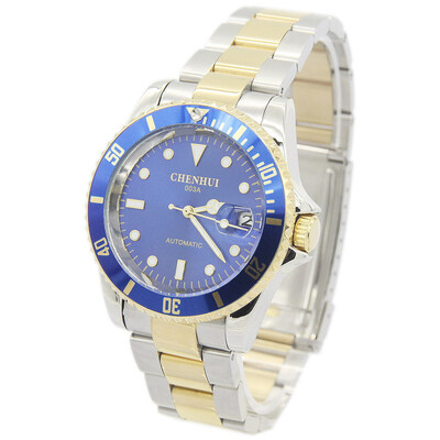

New Steampunk Sport Auto Mechanical Stainless Steel Men Wrist Watch Blue Dial