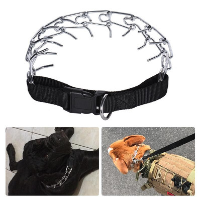 

Dog Prong Collar Pets Training Pinch Stainless Steel Gear with Adjustable Length Releasable Snap Buckle Updated Blunt-cut Tip for