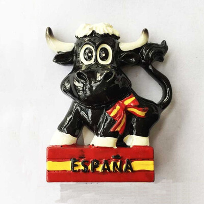 

1Pcs Kawaii Cartoon Bullfight Spain Fridge Magnets Tourist Souvenirs Resin Refrigerator Magnetic Stickers Home Decorations