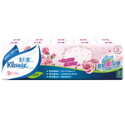 

Kleenex Handkerchief Paper • Rose Print Fragrance Mini Tissue 3 Layers 10 Pack