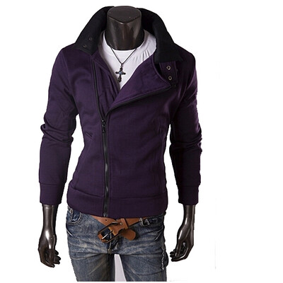 

Zogaa Men's Hoodie Many Zipper Double Stand Callar Nap