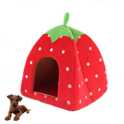 

MyMei Pet Nest Dog Bed Cat Bed Foldable Strawberry Cute