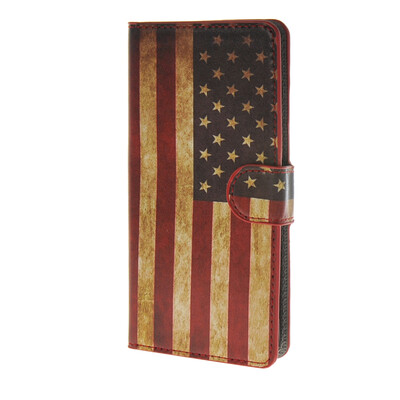 

MOONCASE U.S American Flag Leather Side Flip Wallet Card Slot Stand Pouch чехол для Wiko Ridge 4G a09