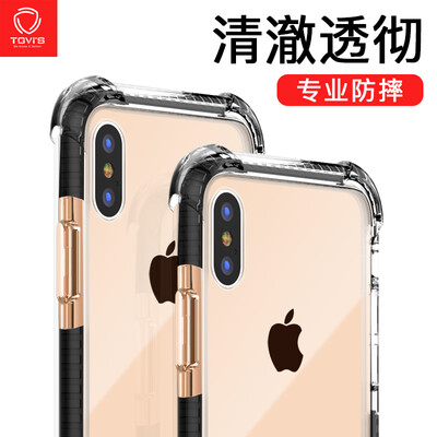 

Tevez TGVIS iPhoneXS MAX Mobile Shell Transparent Airbag Drop-proof PC Backshell Silicone Soft Edge Apple XS MAX Cover 65-inch Lattice Series Red