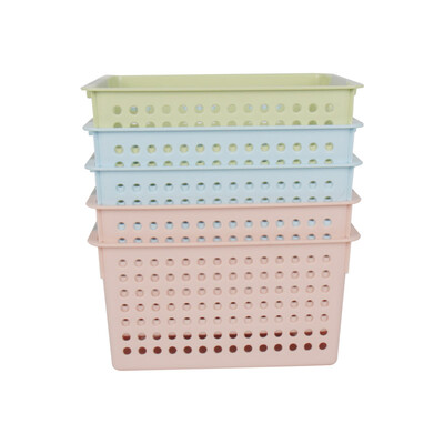 

EDO kitchen storage basket plastic basket 5 Pack rectangular storage basket desktop snacks bathroom storage box storage storage basket TH1288