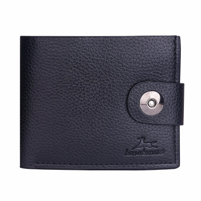 

Mens short wallet personality Youth Business Wallet clasp students soft leather clips cross section