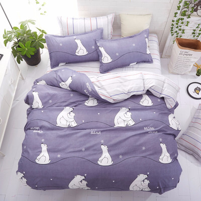

Grey Bedding Set 2018 Summer Bed Linens 4pcsset Duvet Cover Set Pastoral Bed Set Kids Adult Bedding Bedclothes Queen King