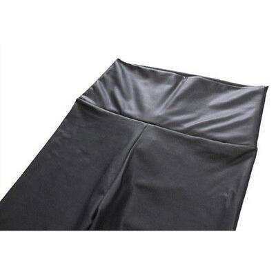 

Sexy Women Matt look high waist Stretch faux leather Slim pants leggings RV