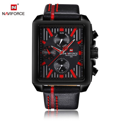 

Luxury Genuine Leather Quartz Men Watch Square Dial 3ATM Water-Proof Man Casual Wristwatch with Sub-dials Masculino Relogio Box