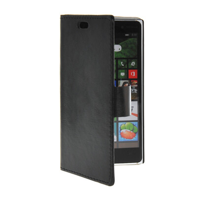 

MOONCASE Slim Leather Side Flip Wallet Card Slot Pouch Stand Shell Back ЧЕХОЛ ДЛЯ Nokia Lumia 830 Black