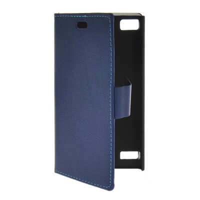 

MOONCASE Slim Leather Side Flip Wallet Card Holder Pouch with Kickstand Shell Back Case Cover for BlackBerry Z3 Blue