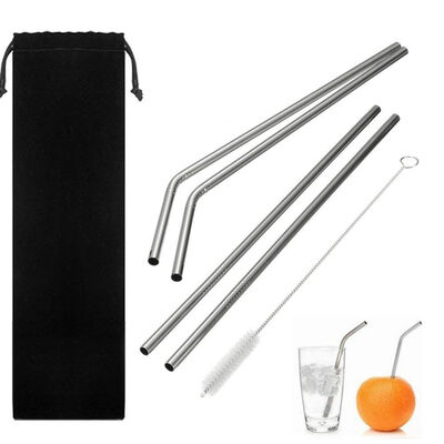 

UpperX Drinking Straws Reusable Stainless Straws Set of 52pcs 105inch Bendy&Straight Straws1pcs 9 inch Cleaning Brush