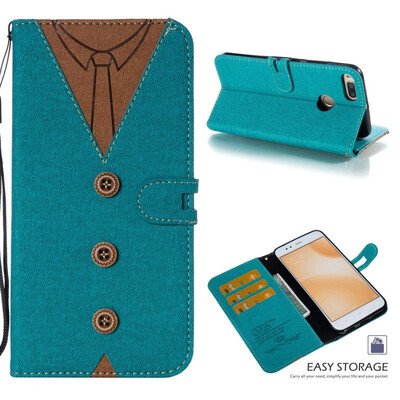 

MOONCASE Millet Mi A1 Mi 5X stitching embossed mens leather case - green