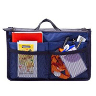 

Organizer Insert Bag Women Nylon Travel Insert Organizer Handbag Purse Large liner Lady Makeup Cosmetic Bag Cheap Female Tote
